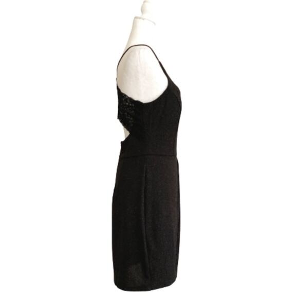 Speechless Dress Black Silver Sparkle Lace Back Halter Cocktail Size 13 - Picture 5 of 12